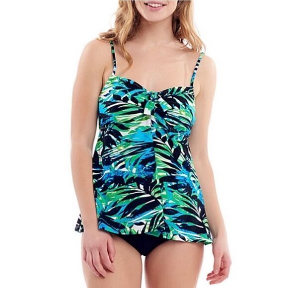 My Swim Body Women’s Classic Jungle Leaf Tankini Swim Top Size Small/10 NWT - Picture 1 of 11